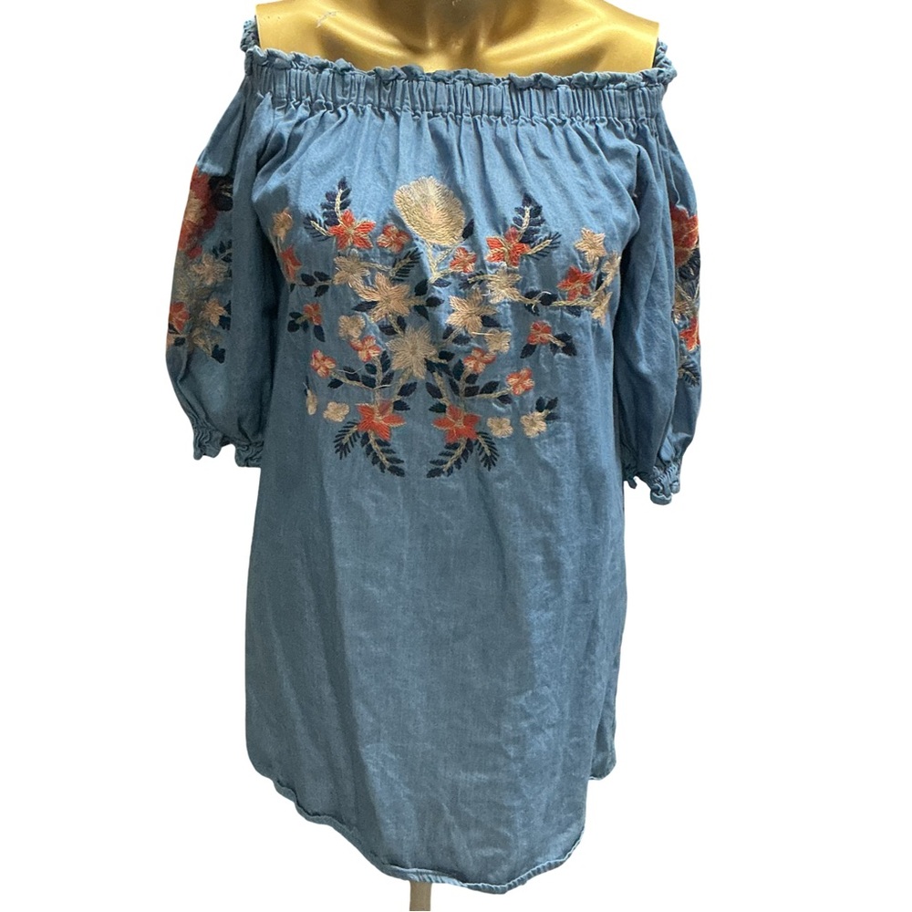 Floral Embroidered Off-Shoulder Top